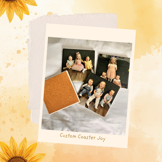 HSSJ Custom Photo Coasters - cork backing detail showing premium non-slip base