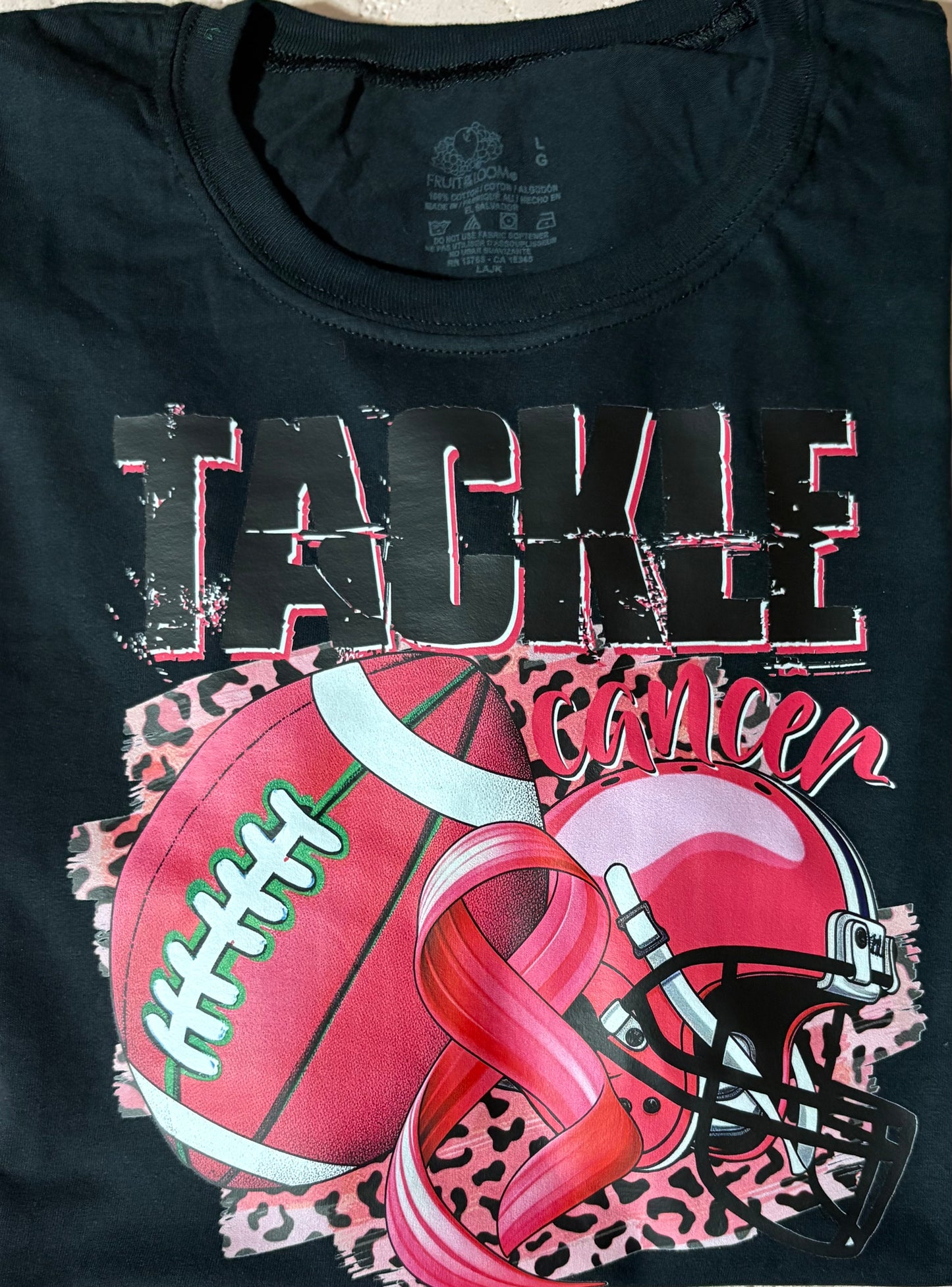 Football Tackle Cancer awareness graphic shirt