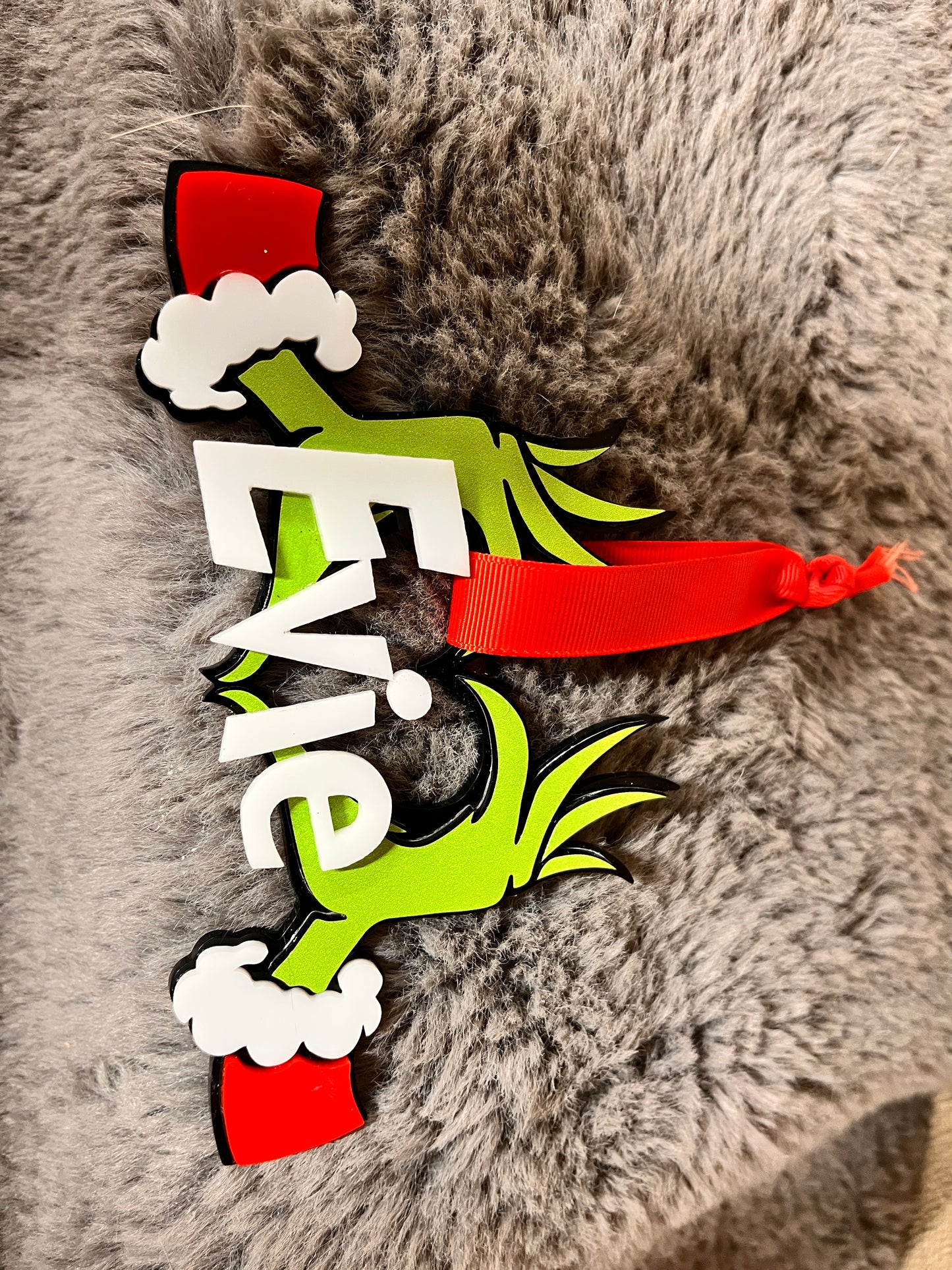 Personalized Grinch Hands Christmas ornament custom name holiday keepsake