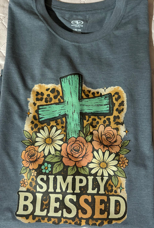 Simply Blessed fall Christian faith graphic shirt