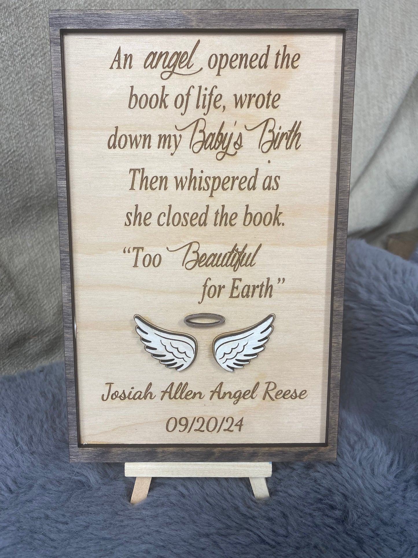 Personalized baby loss memorial plaque custom name and dates keepsake