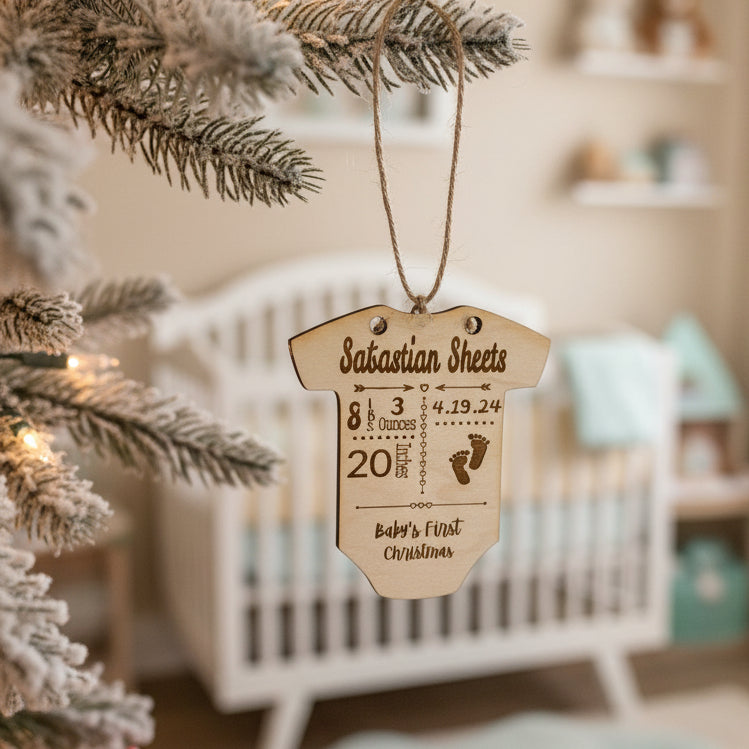 Custom baby stats ornament personalized newborn keepsake Christmas gift