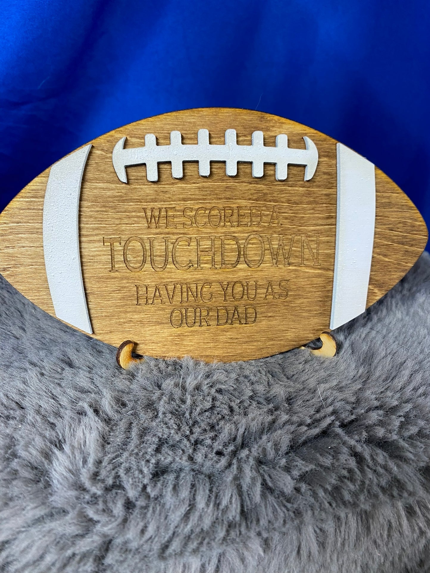 Personalized Father's Day football plaque custom gift for sports-loving dads