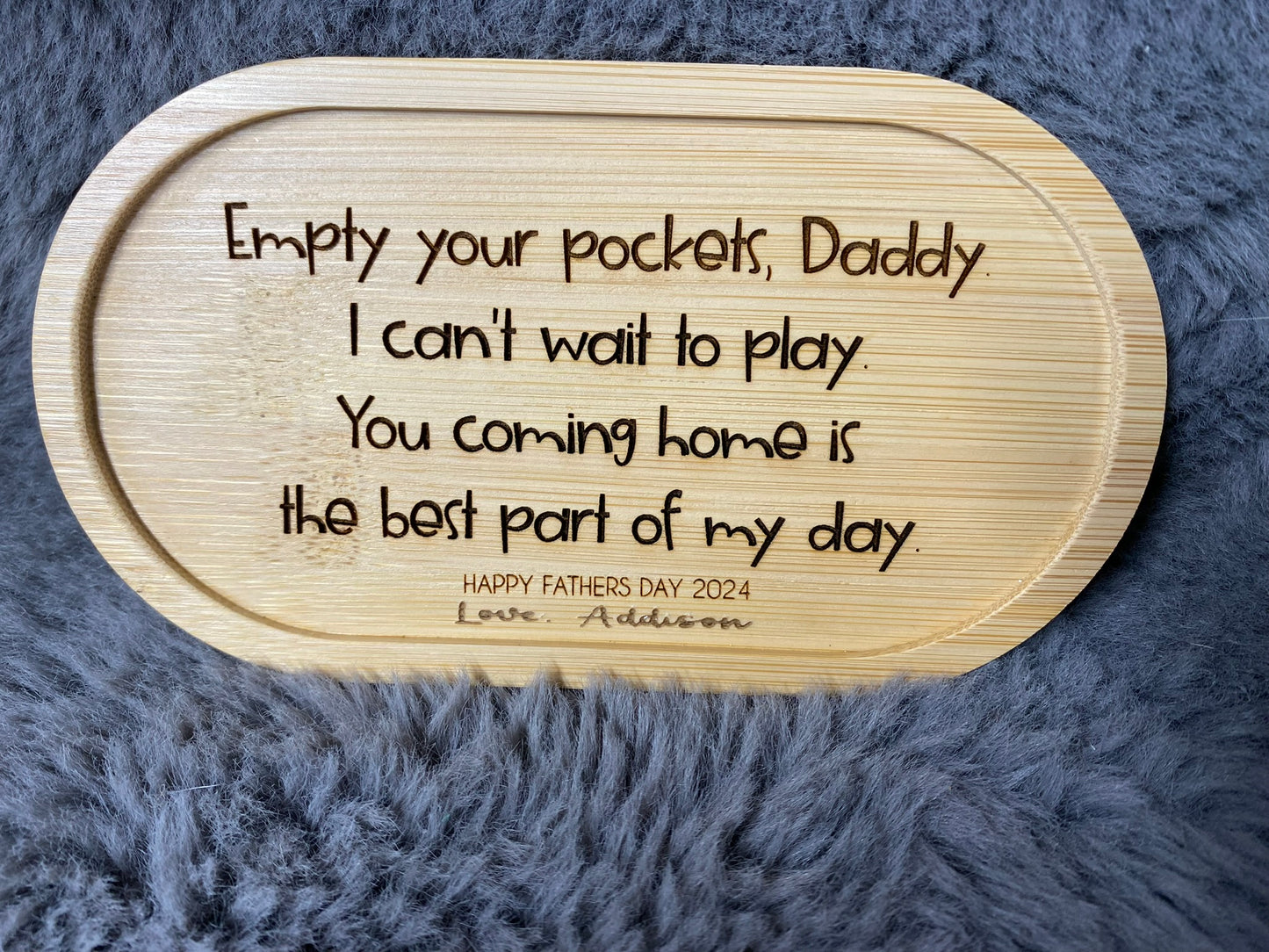 Personalized Father's Day engraved wood tray custom gift for dad