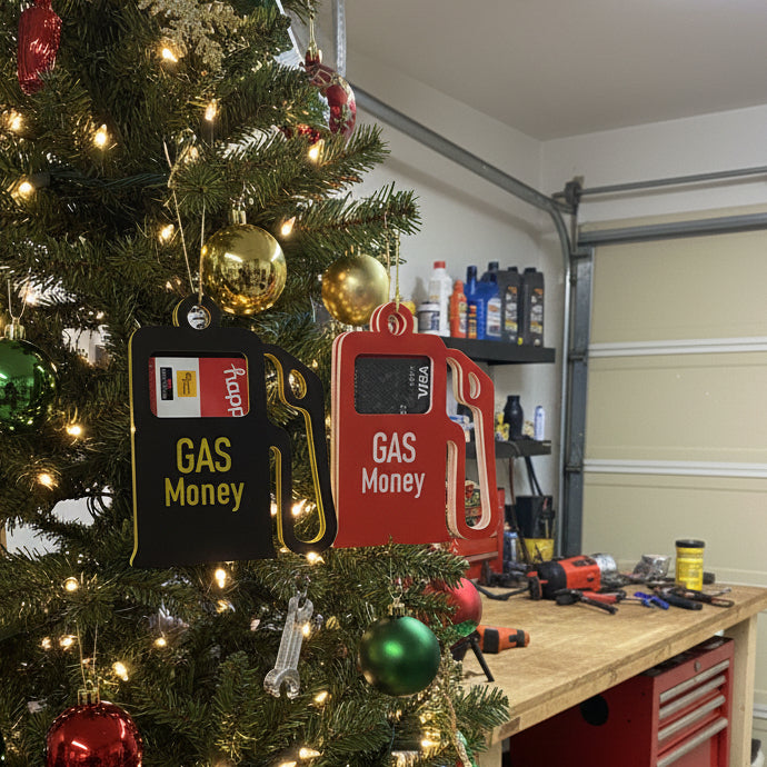 Gas Money gift card holder ornament fun fuel pump design stocking stuffer