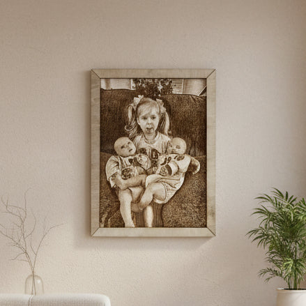 Personalized laser engraved photo on wood custom memorial keepsake gift