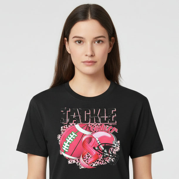 Football Tackle Cancer awareness graphic shirt