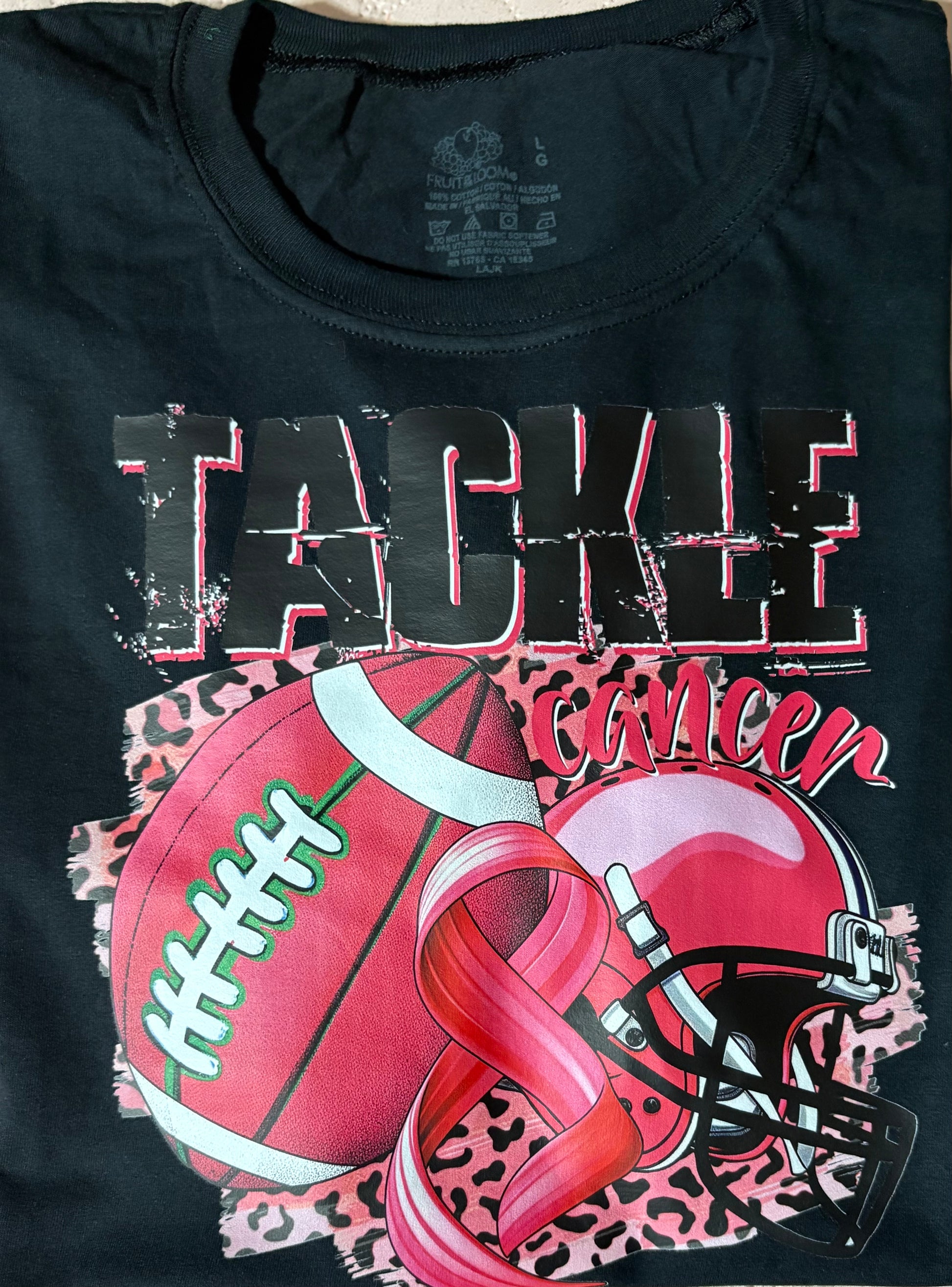 Football Tackle Cancer awareness graphic shirt