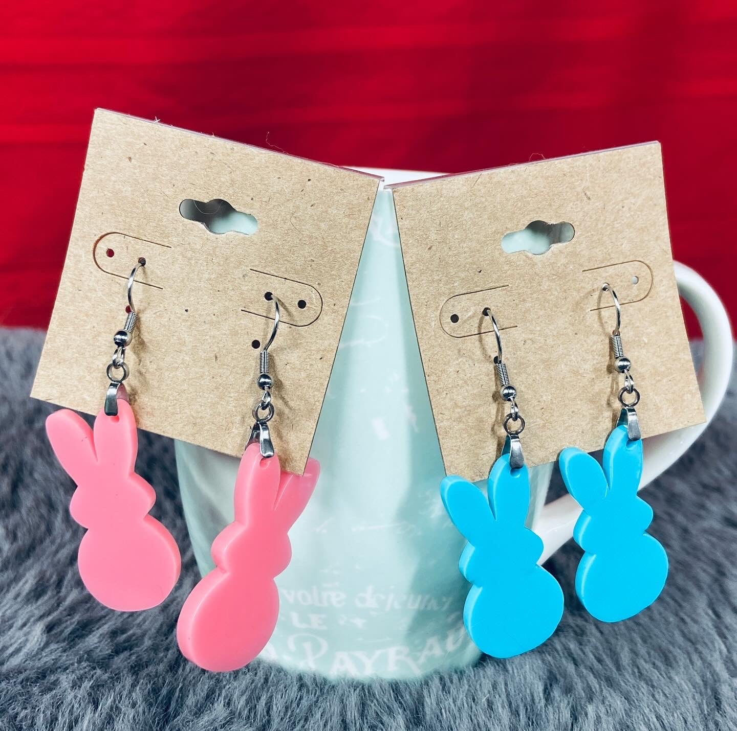 Peeps Easter dangle earrings handmade spring statement jewelry