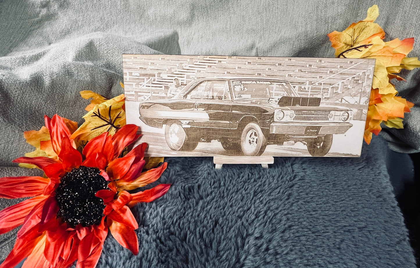 Personalized laser engraved photo on wood custom memorial keepsake gift