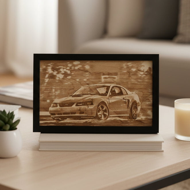 Personalized laser engraved photo on wood custom memorial keepsake gift