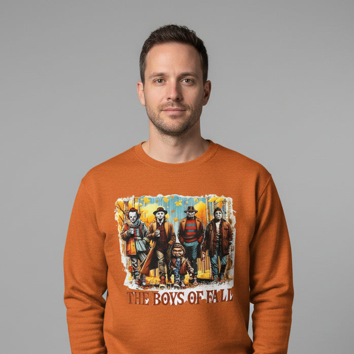 The Boys of Fall funny Halloween autumn crewneck sweatshirt