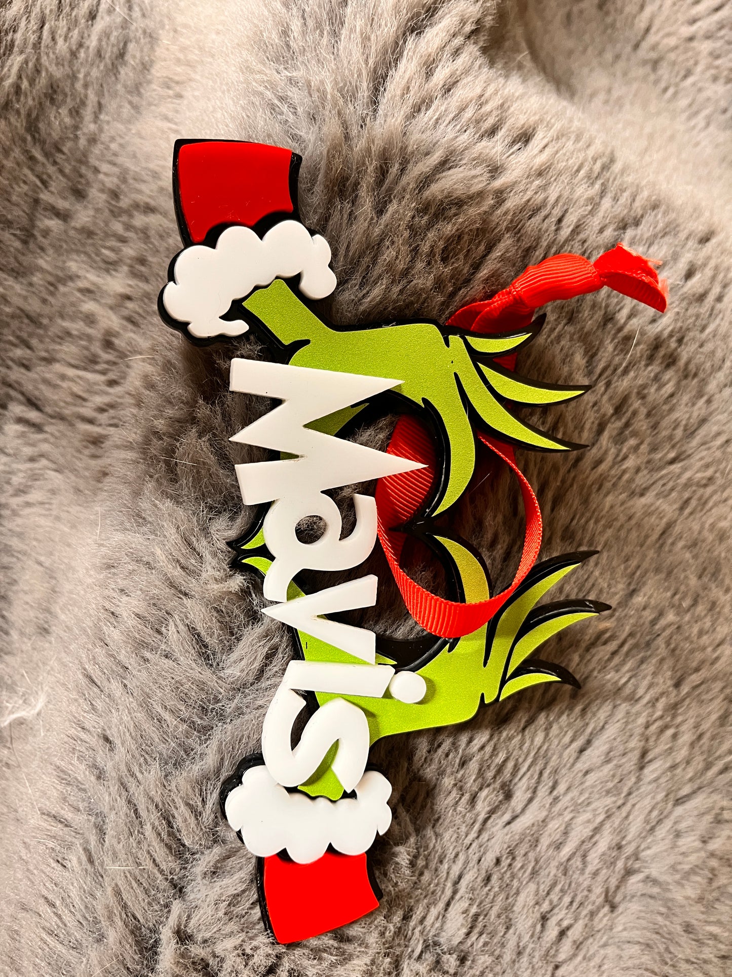 Personalized Grinch Hands Christmas ornament custom name holiday keepsake