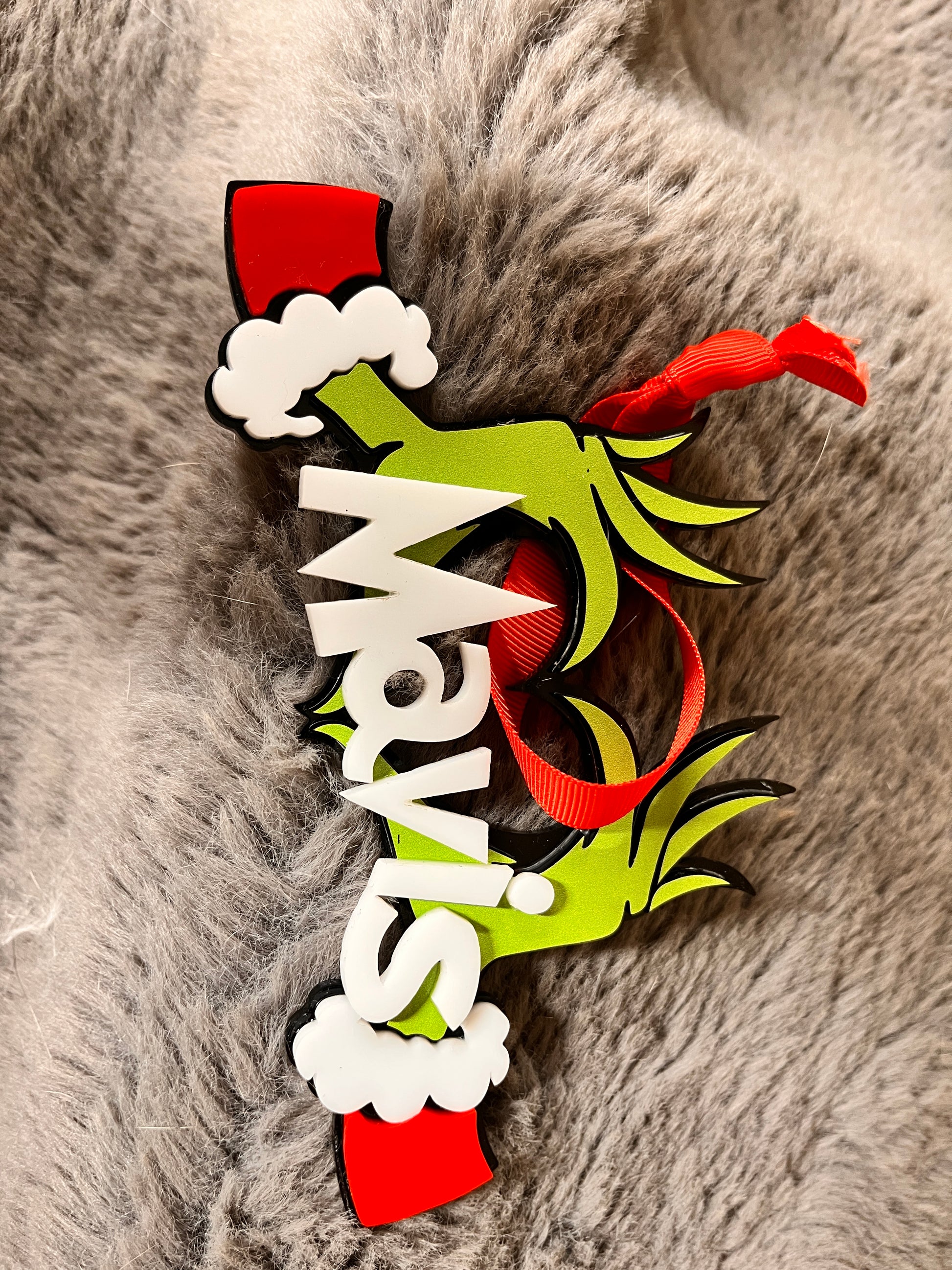 Personalized Grinch Hands Christmas ornament custom name holiday keepsake