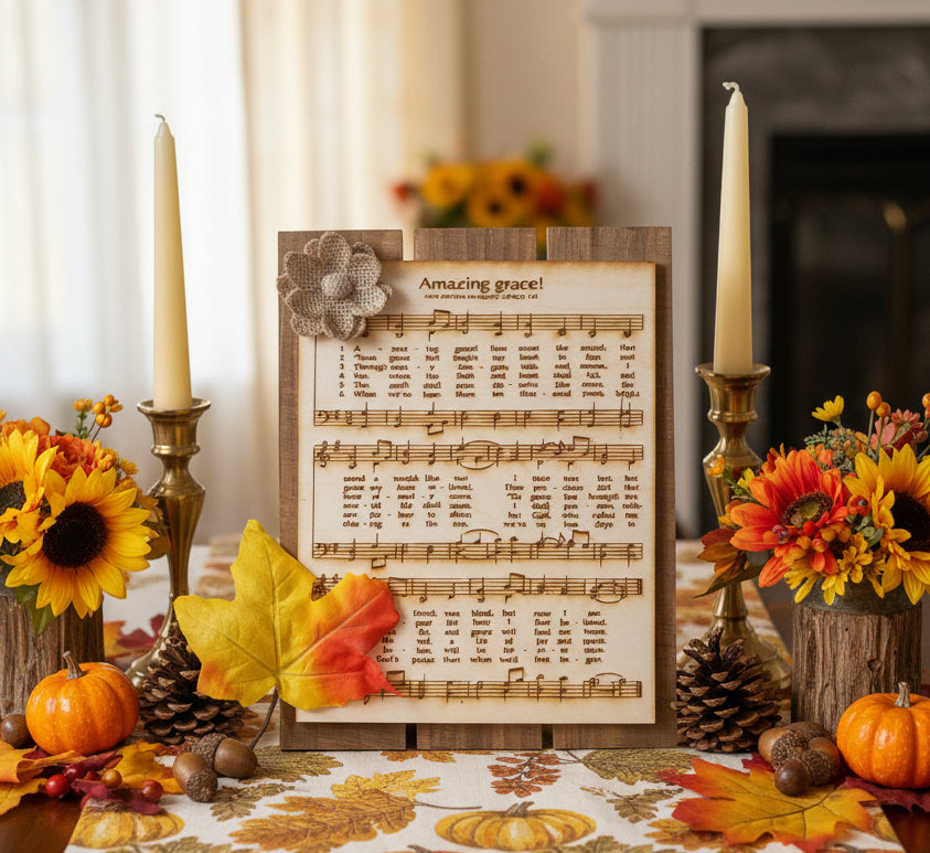 Handmade hymn display plaque Christian gift memorial home decor