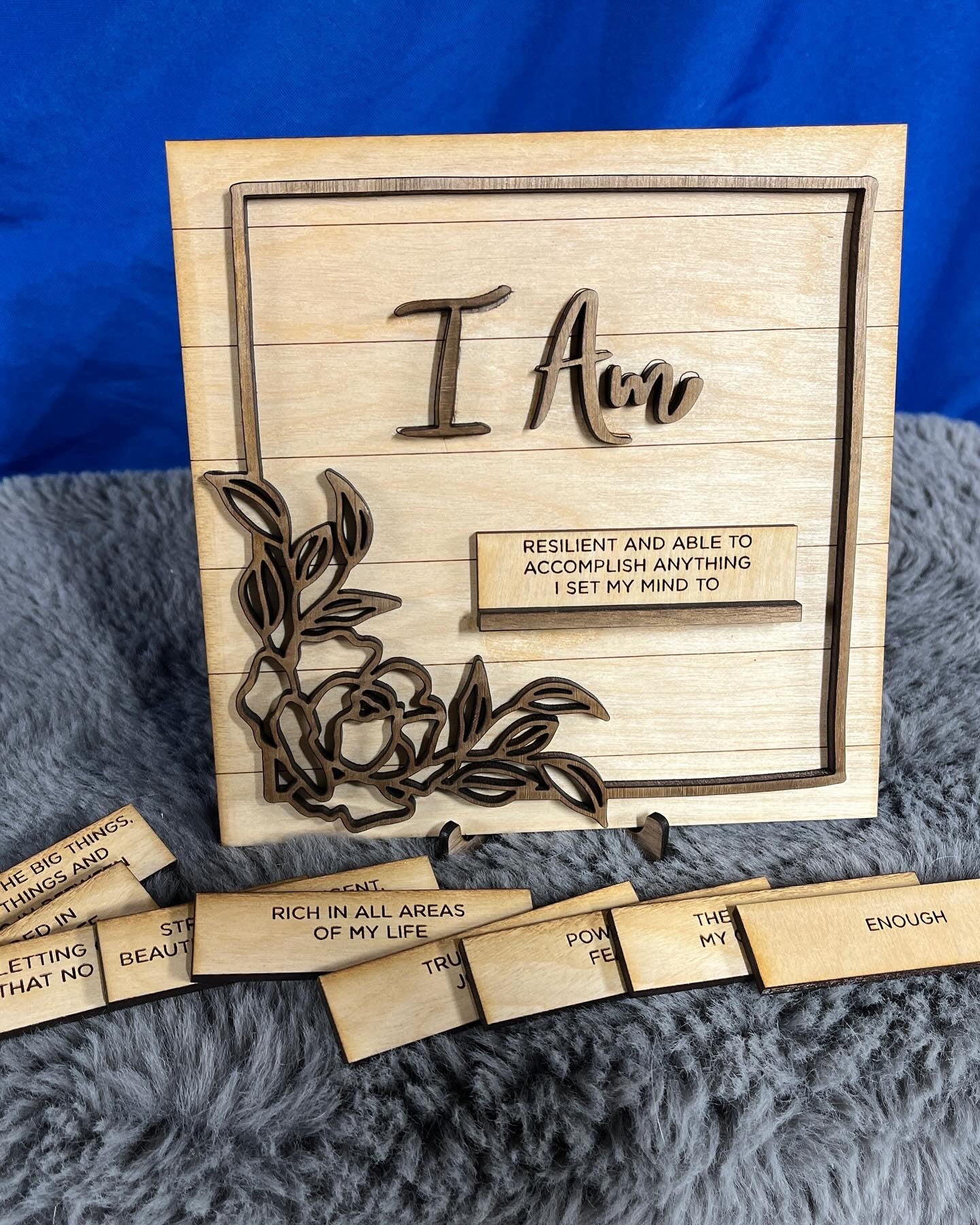 Interchangeable wood affirmation sign handmade home decor