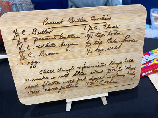 Custom engraved recipe cutting board personalized family heirloom kitchen gift