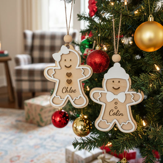 Personalized gingerbread boy Christmas ornament custom name holiday keepsake
