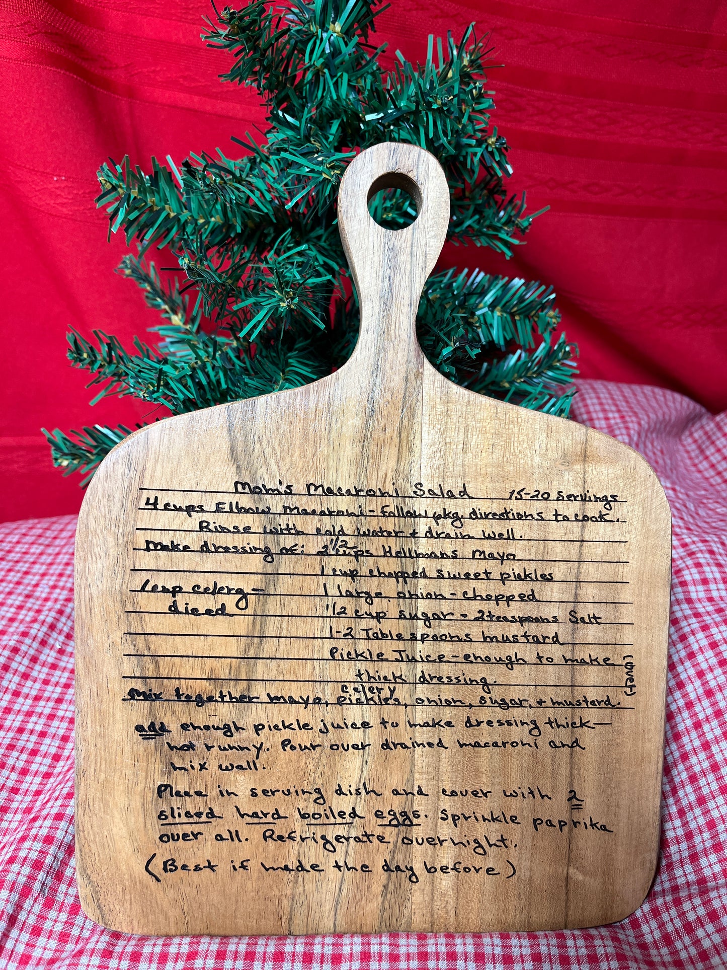 Custom engraved recipe cutting board personalized family heirloom kitchen gift