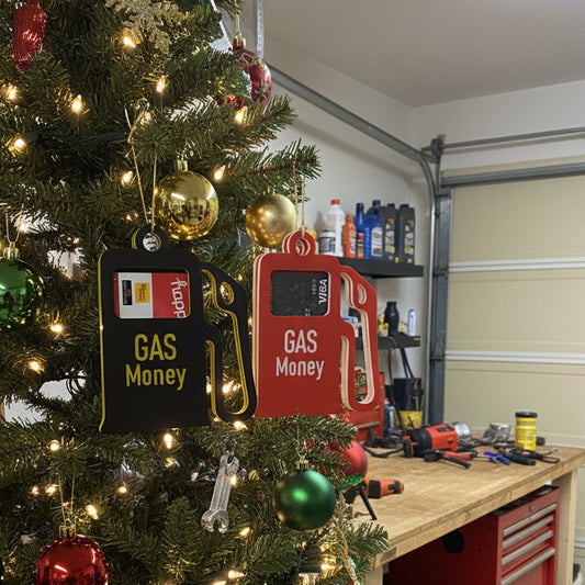 Gas Money gift card holder ornament fun fuel pump design stocking stuffer