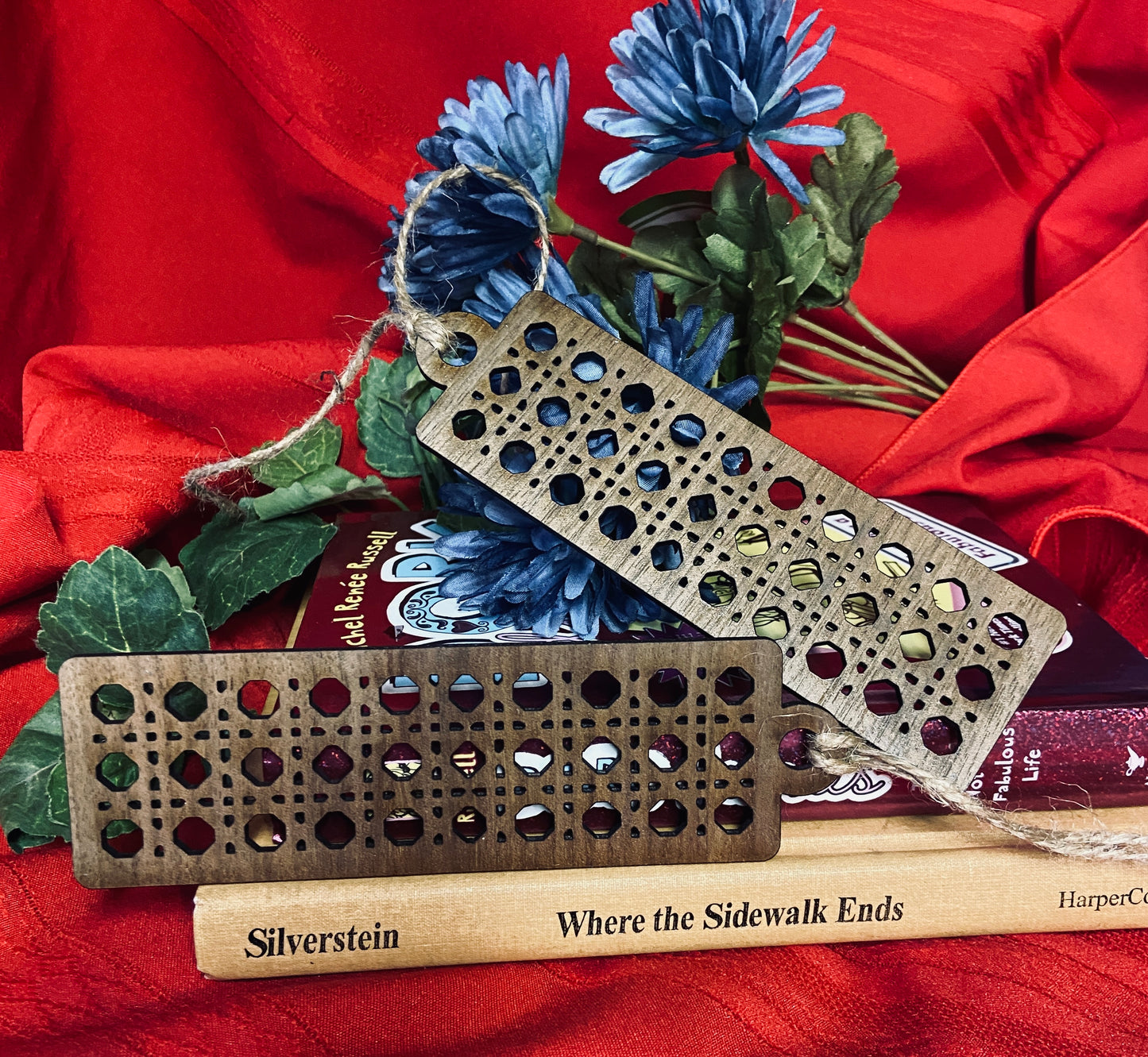 Wooden rattan bookmarks handmade book lover gift