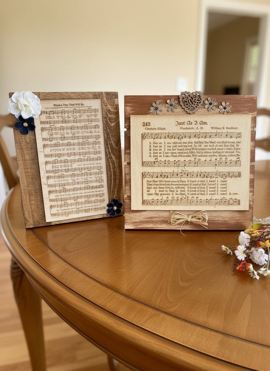 Handmade hymn display plaque Christian gift memorial home decor