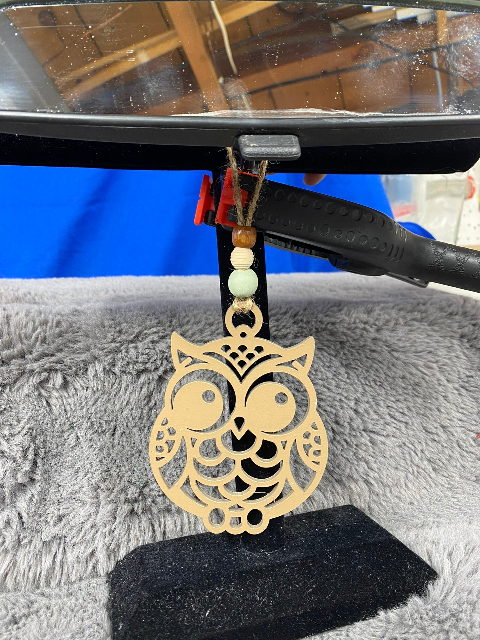Owl car charm handmade rearview mirror accessory gift