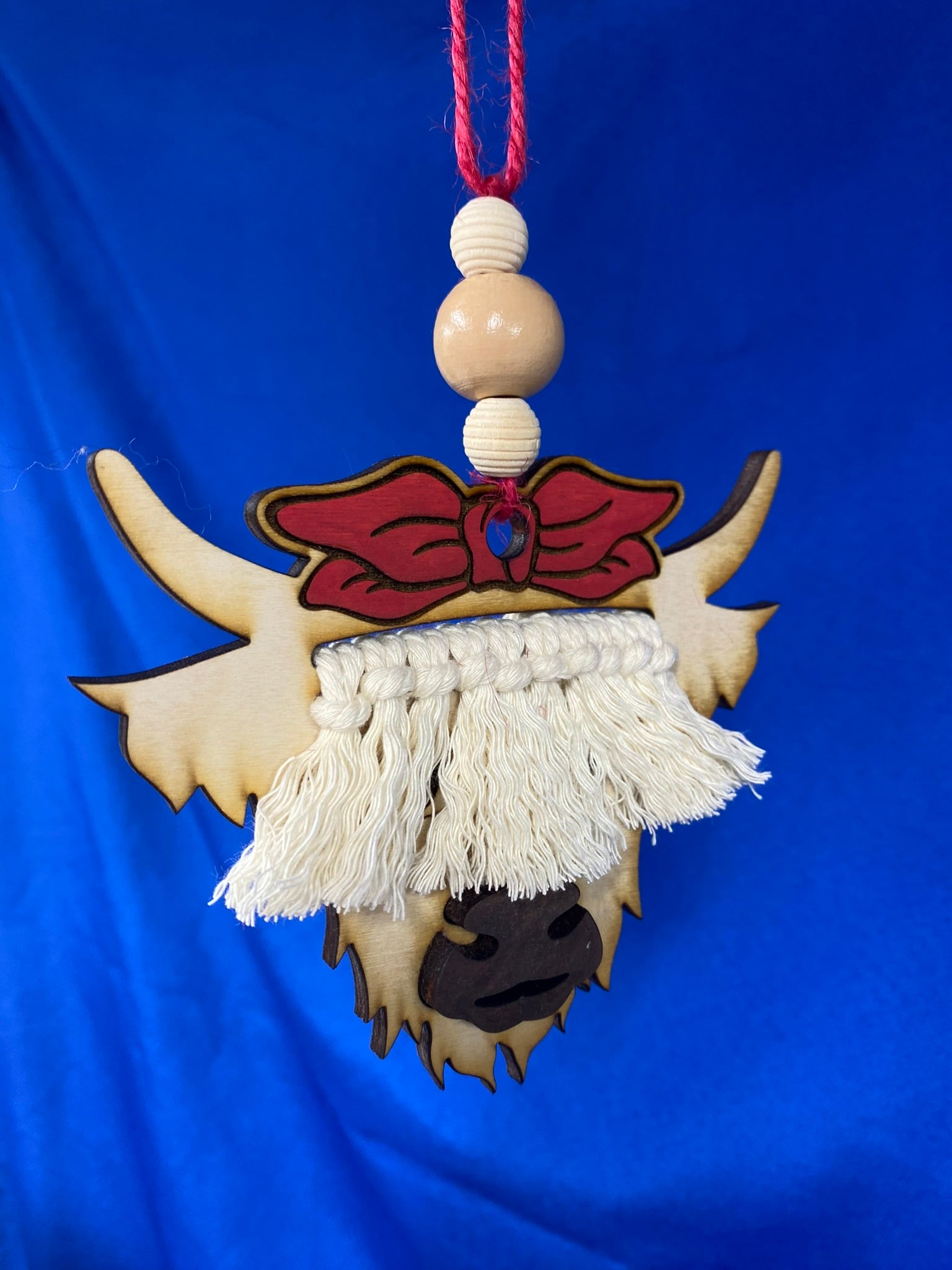 Highland Cow car charm handmade rearview mirror accessory gift