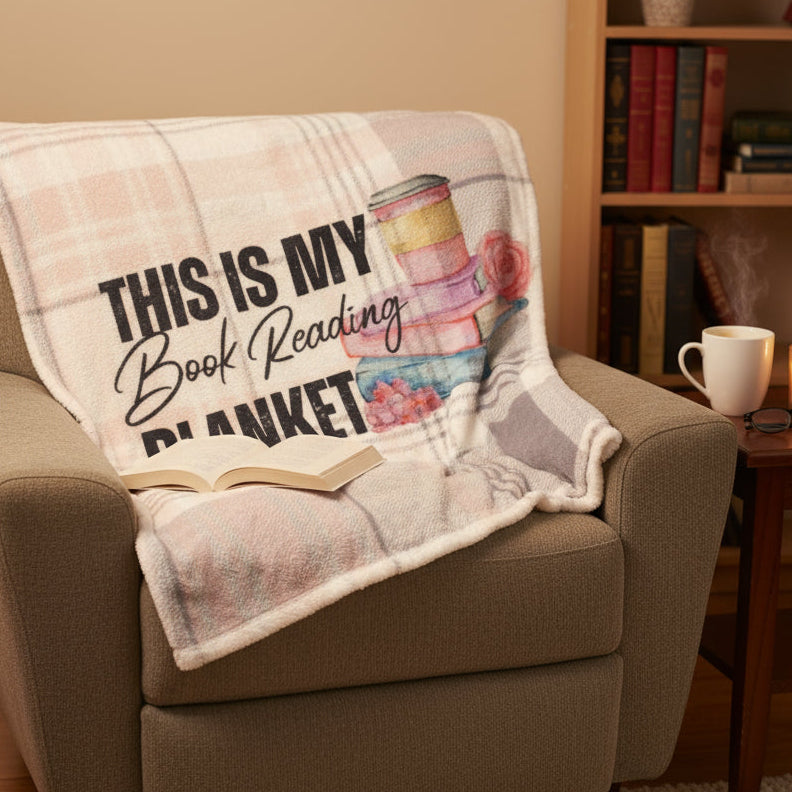 This Is My Book Reading Blanket cozy fleece throw for book lovers