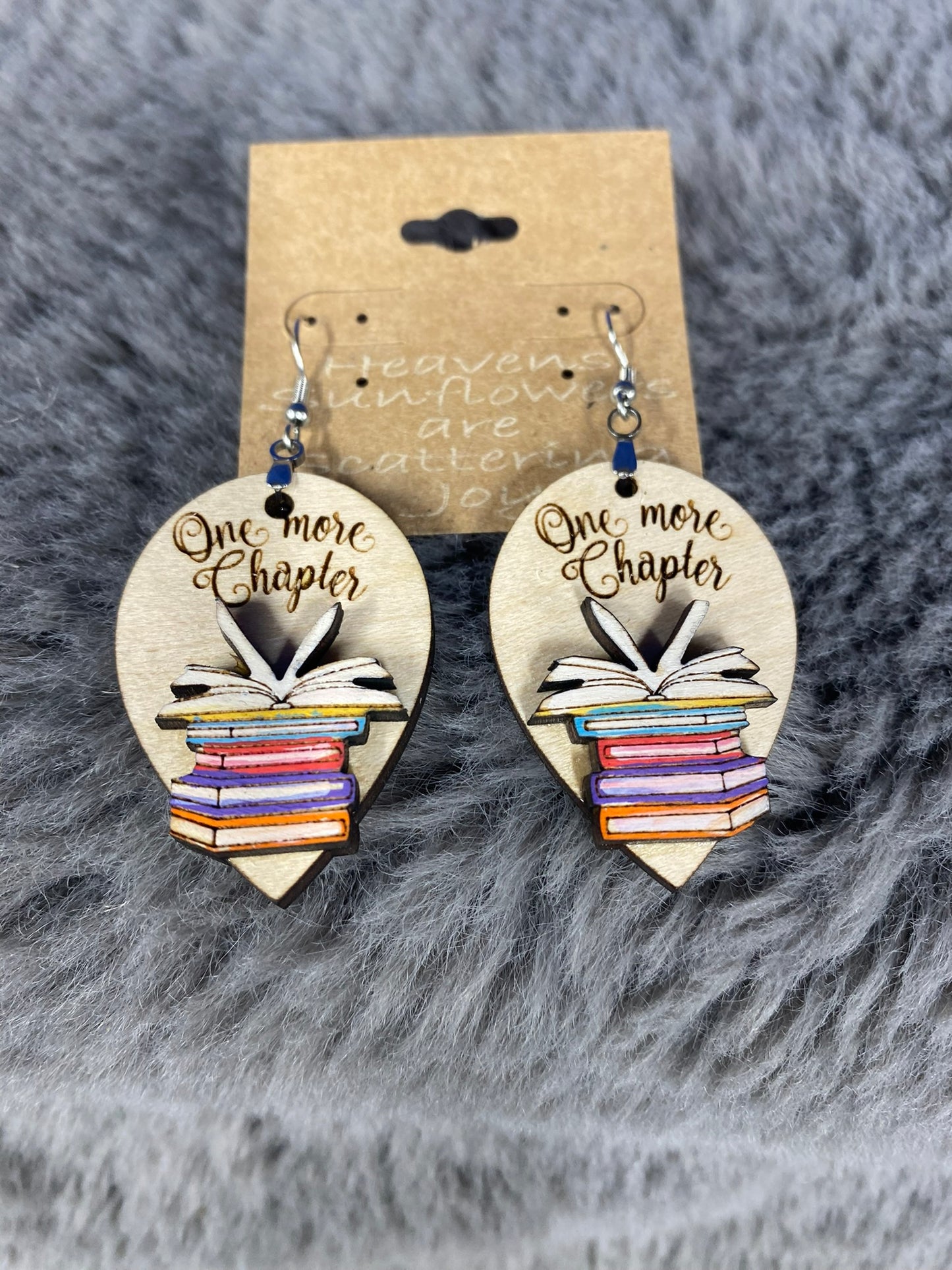 Book dangle earrings handmade acrylic jewelry for book lovers