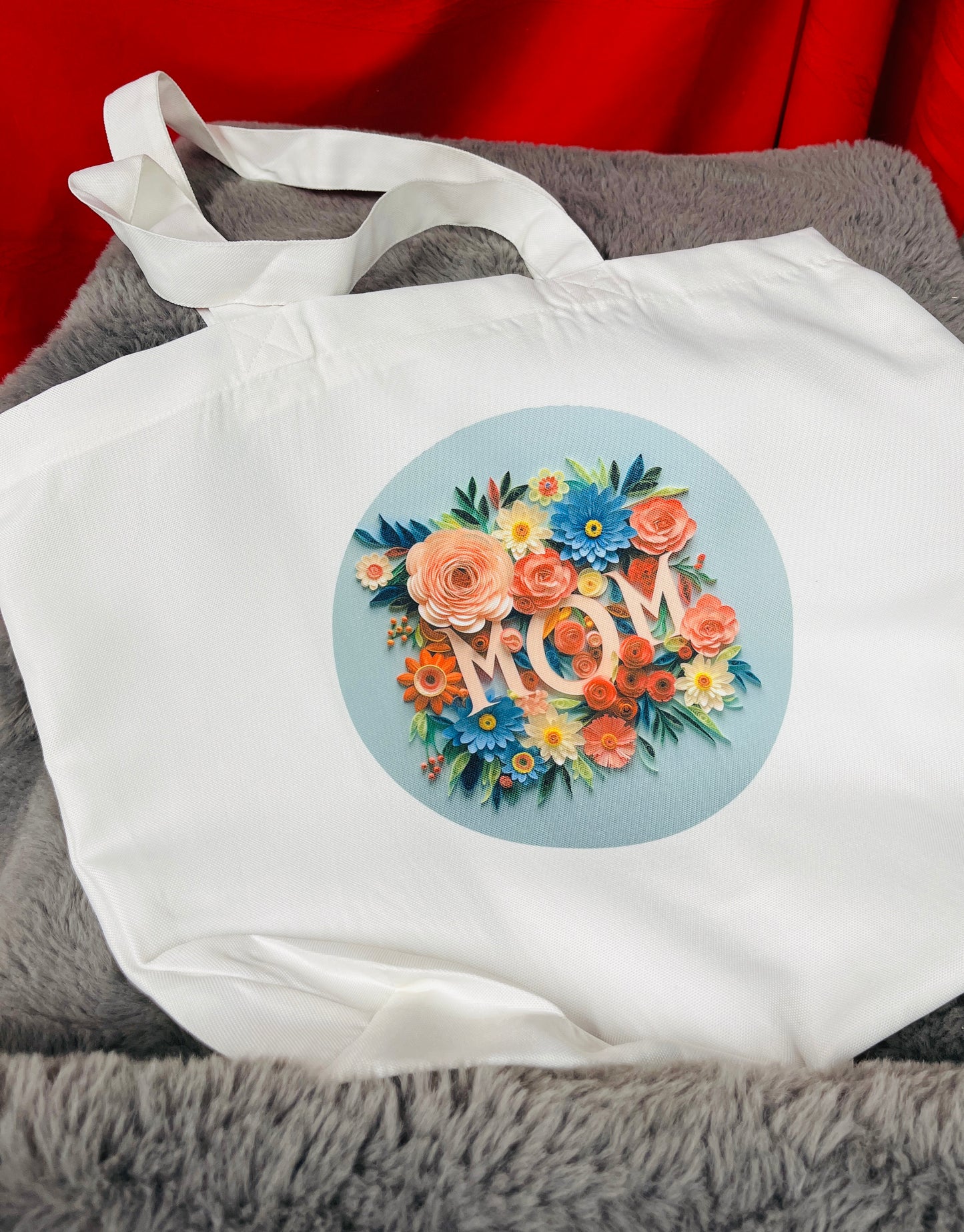 Personalized Mother's Day canvas tote bag custom gift for mom