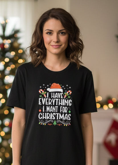 Everything I Want for Christmas couples matching tee shirt set holiday bundle