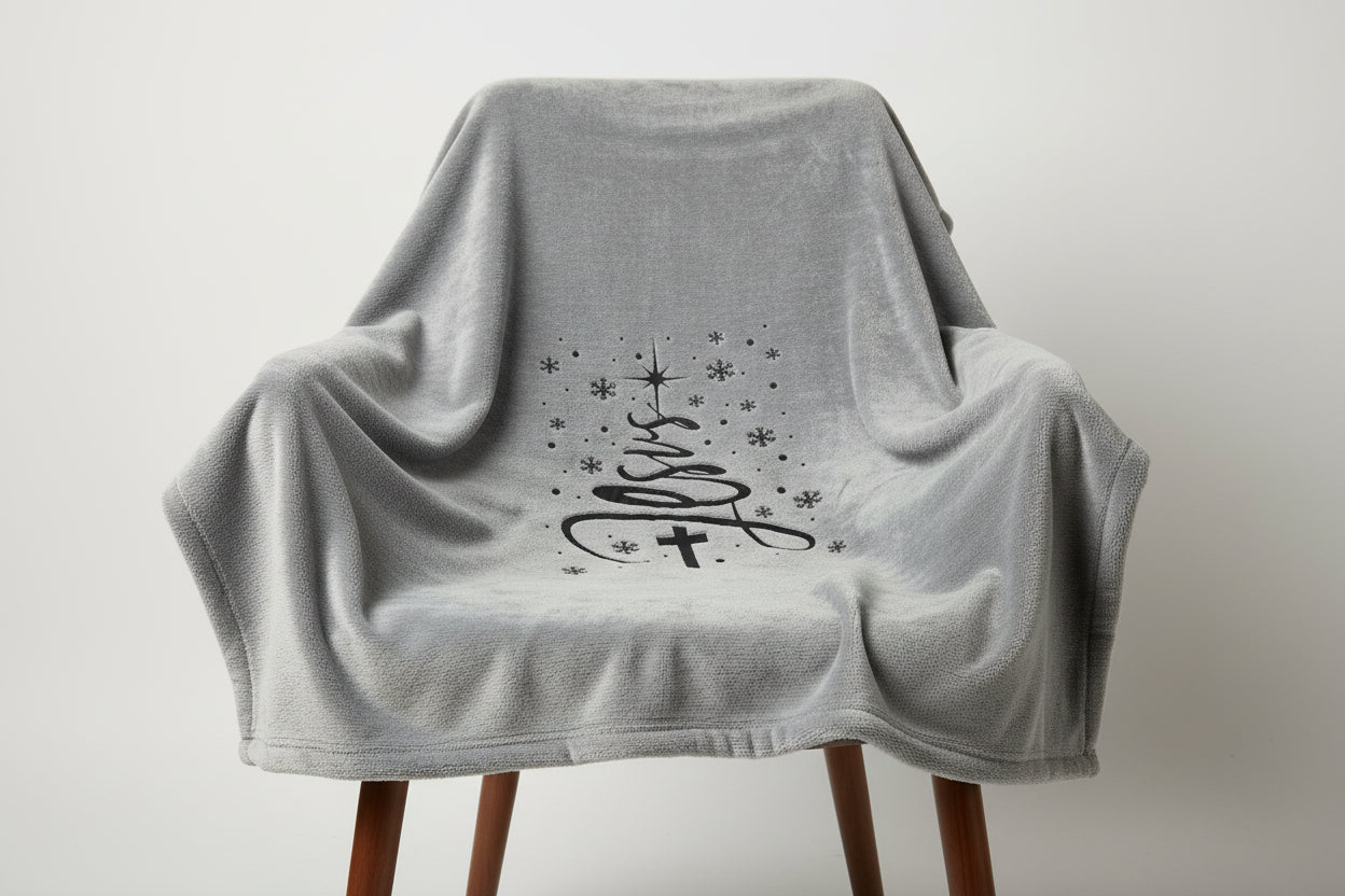 Jesus Faith-Inspired Christmas cozy plush blanket throw