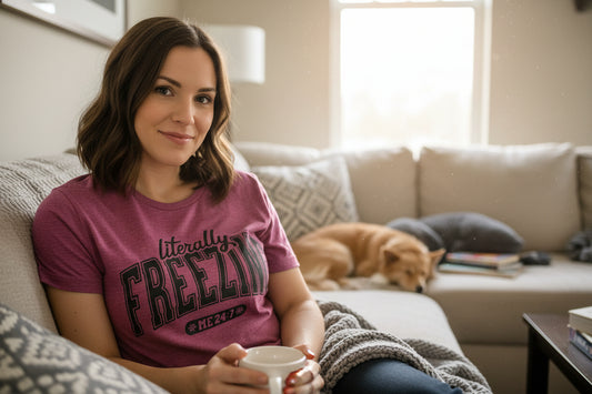 Literally Freezing humor funny womens graphic tee shirt