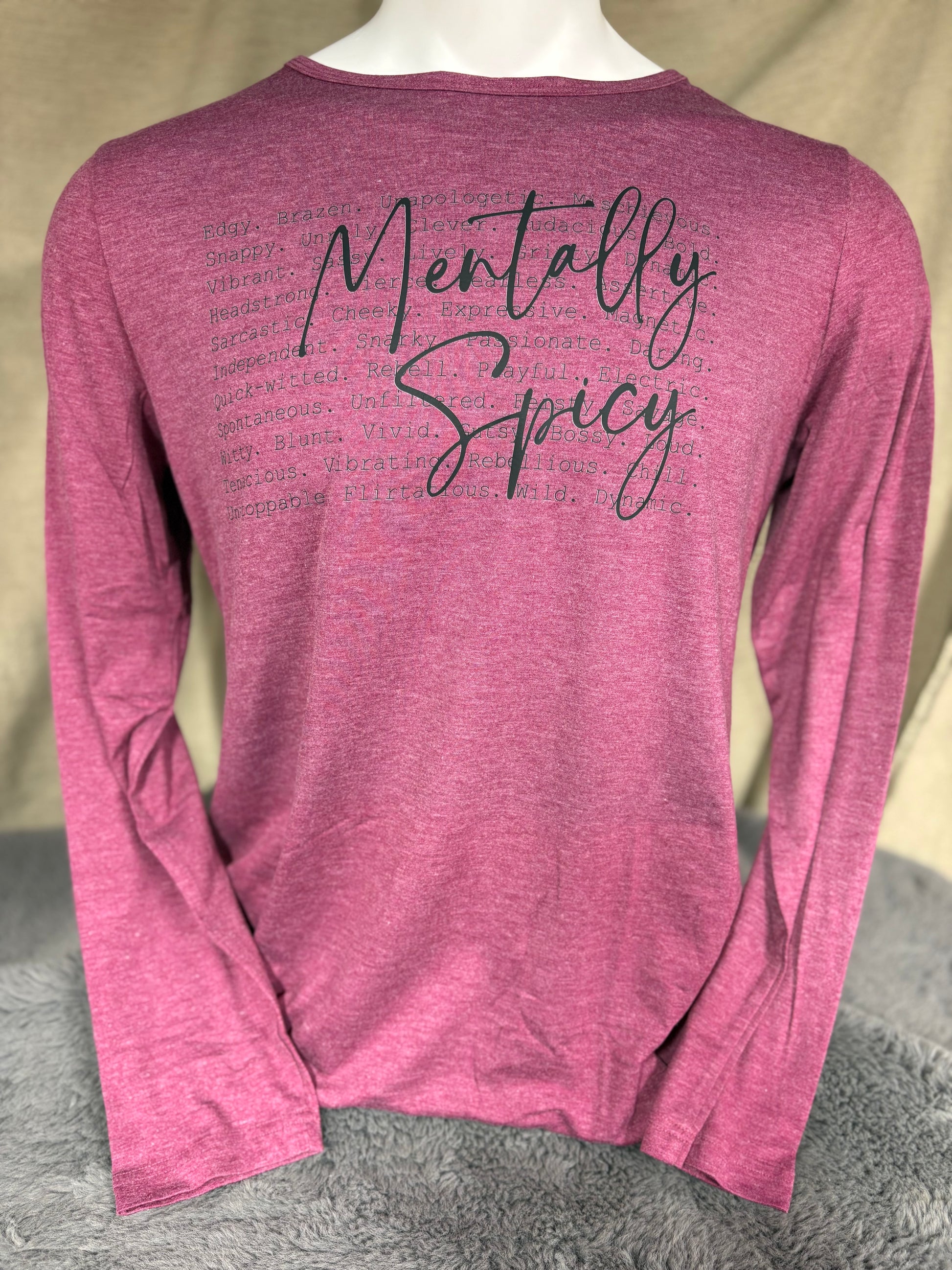 Mentally Spicy sassy funny womens graphic tee shirt